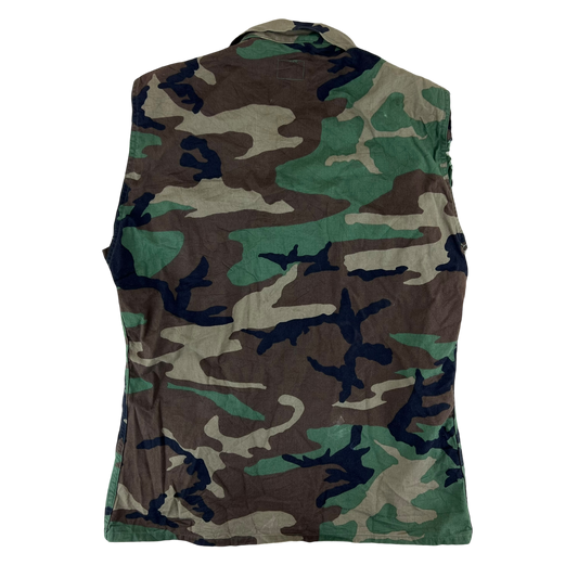 US Army M81 Woodland Camouflage BDU Combat Jacket Vest - Large