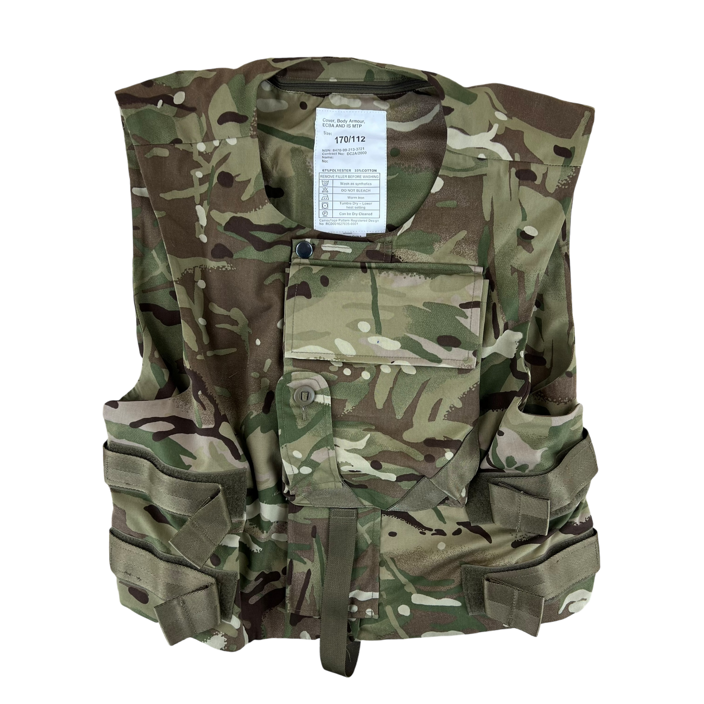 British Army MTP Camouflage Body Armour Cover Vest - Large 170/112