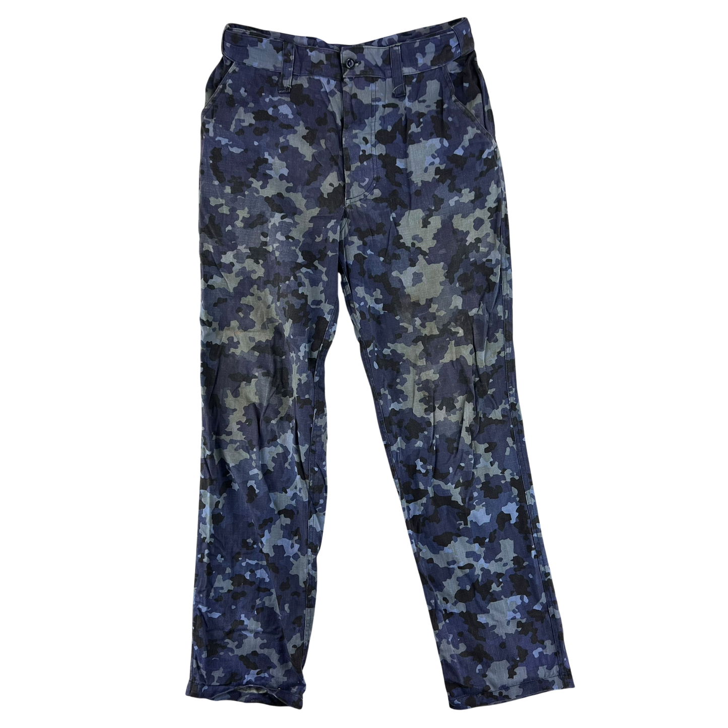Romanian Navy M2017 Blue Camouflage Ripstop Trousers - W31 L31