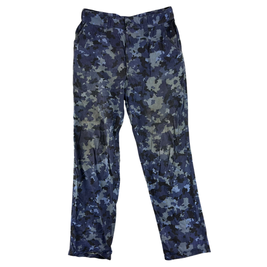 Romanian Navy M2017 Blue Camouflage Ripstop Trousers - W31 L31
