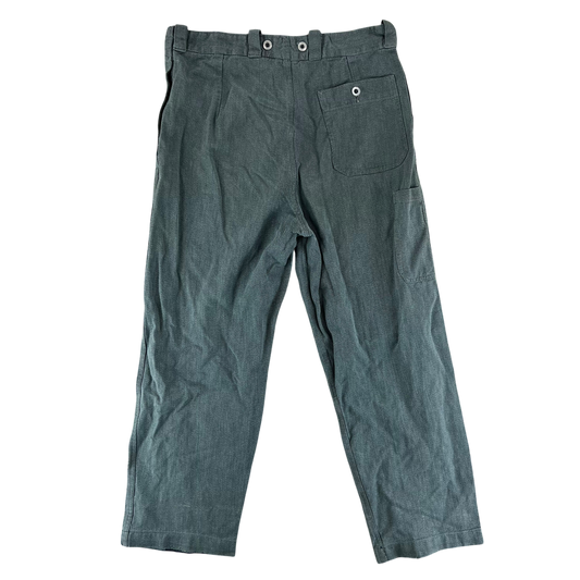Swiss Army 70s Sage Green Denim Work Trousers - W37 L28.5