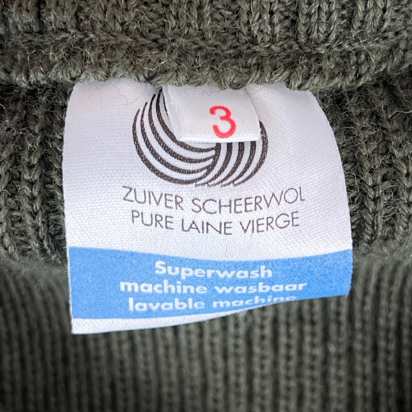 Dutch Army Olive Green Wool Sweater Jumper - Medium