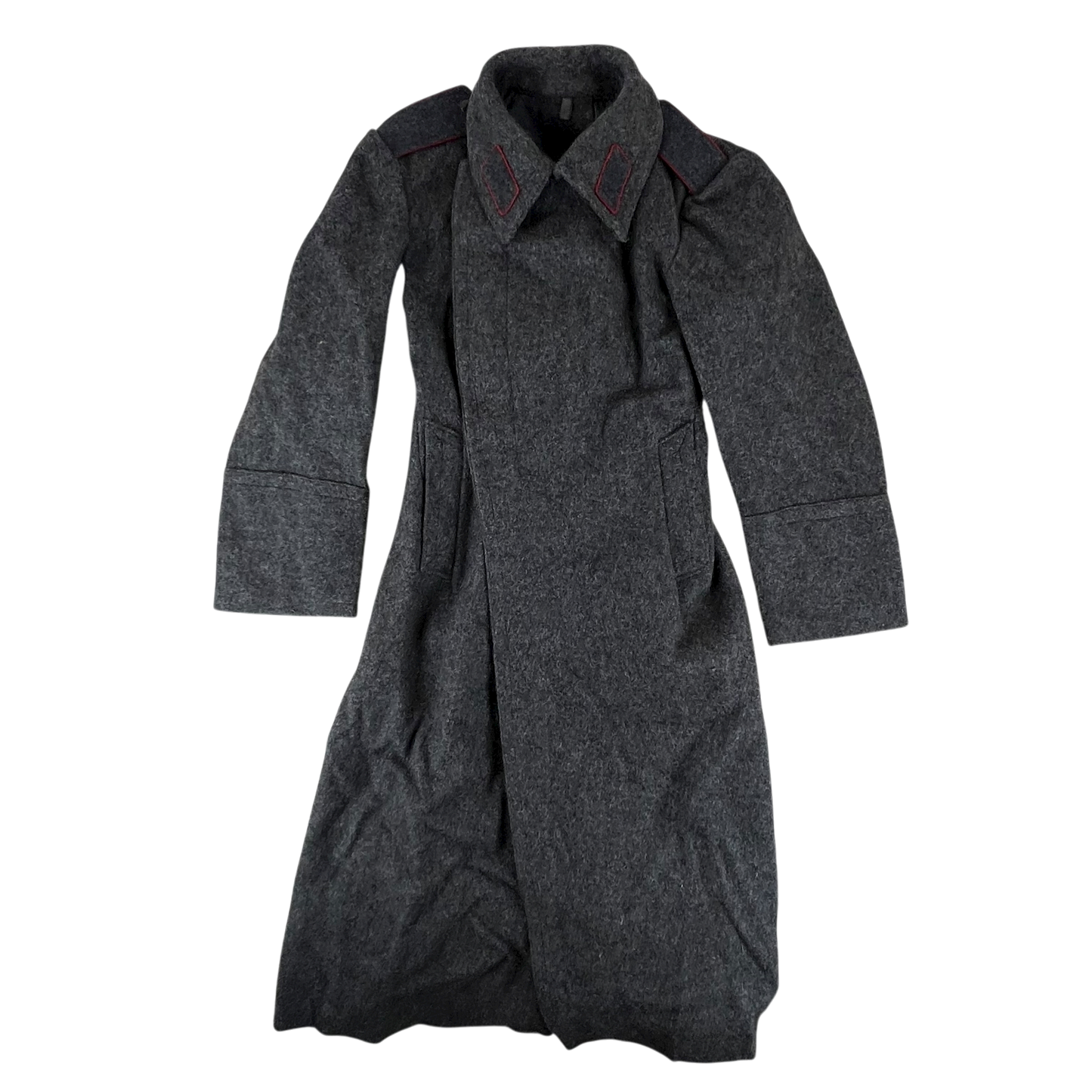 Bulgarian People's Army 50s Grey Wool Greatcoat - Small