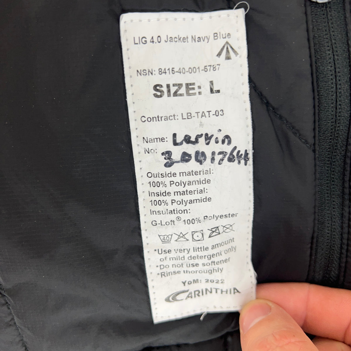 British Royal Navy Carinthia LIG 4.0 Thermal Jacket - Large