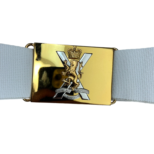 British Army White Dress Belt - Royal Regiment of Scotland - Small