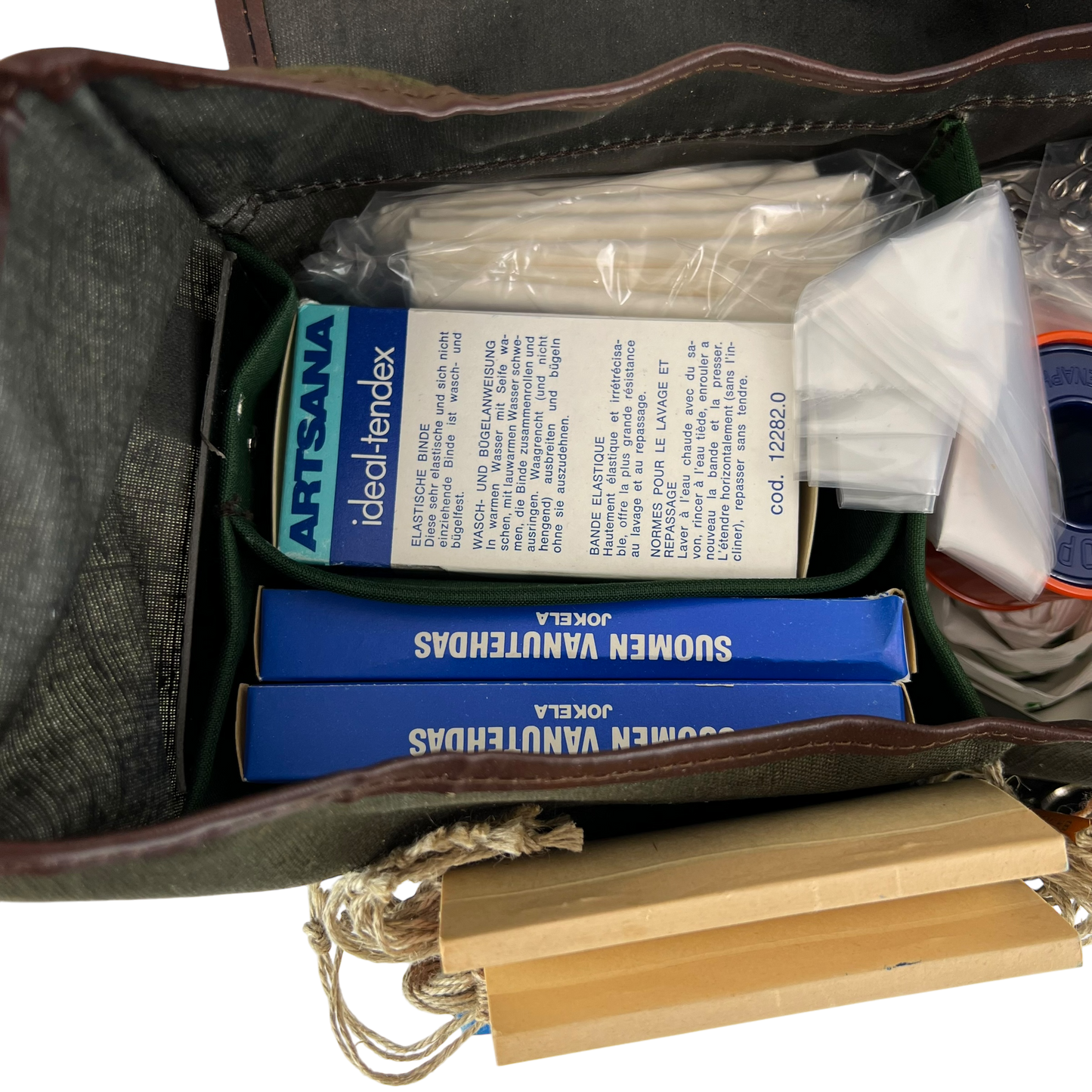 Finnish Civil Defence Vintage Medical Kit Bag w Supplies