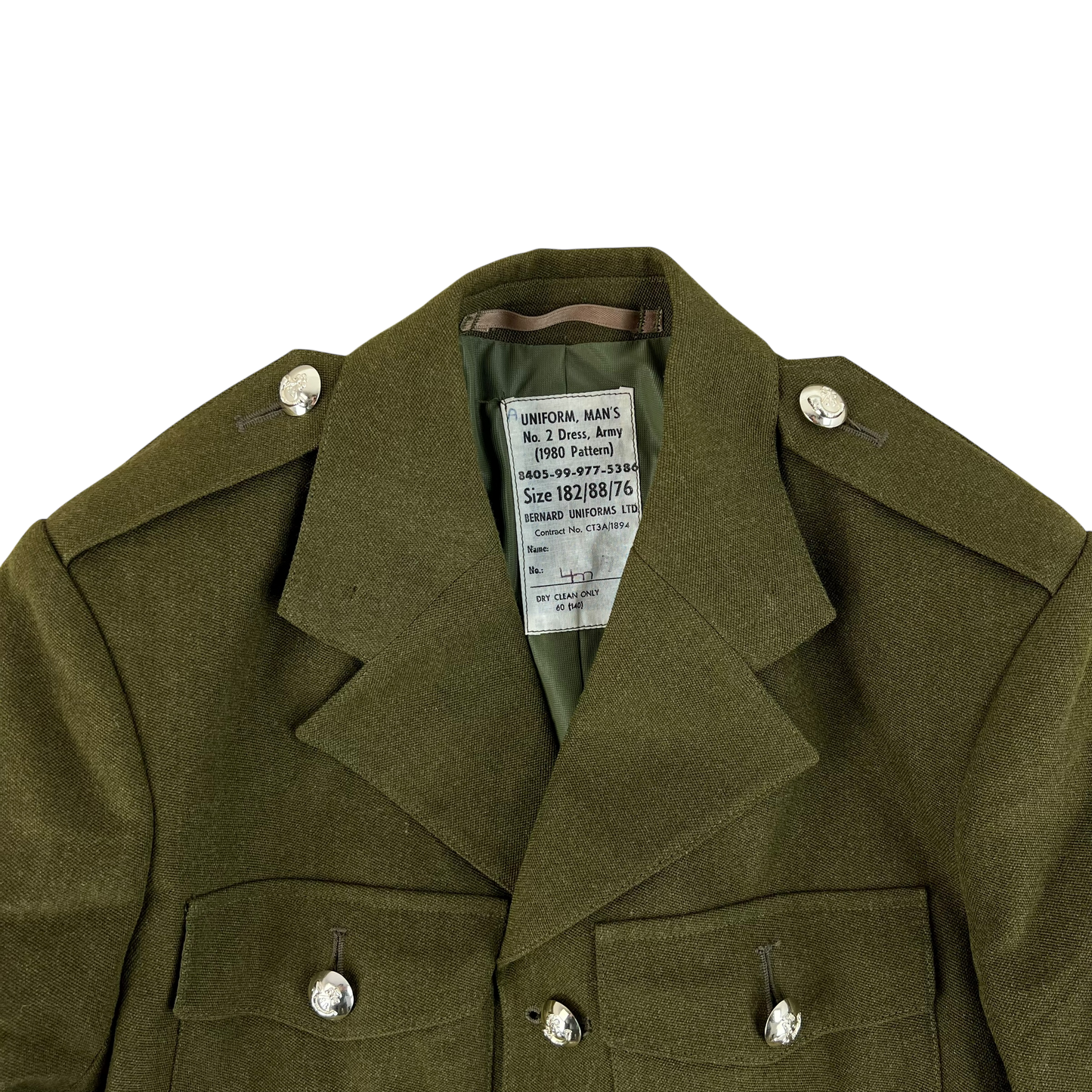 British Army No. 2 Khaki Green Dress Jacket - Light Infantry - Small 182/88