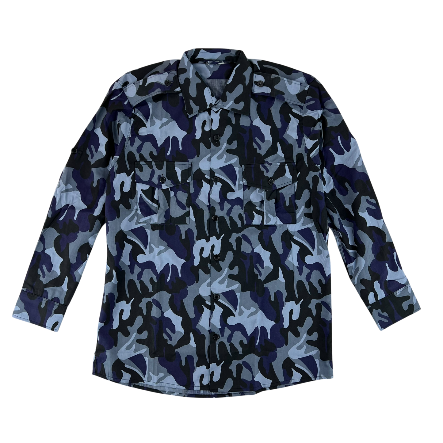 Romanian Army / Police M1990 Blue Leaf Camouflage Long Sleeve Shirt - Medium
