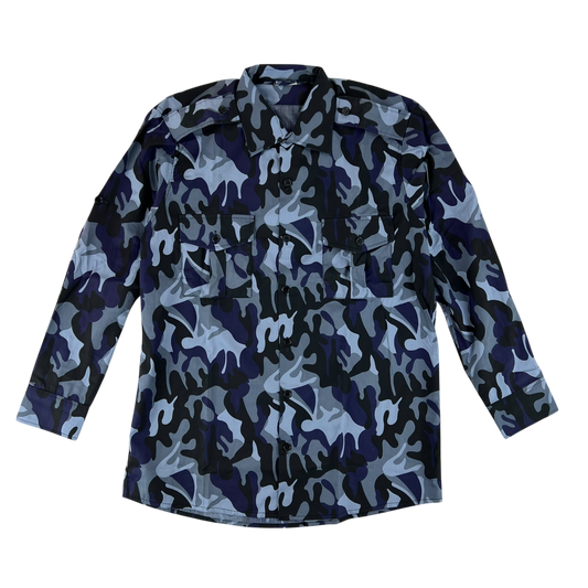 Romanian Army / Police M1990 Blue Leaf Camouflage Long Sleeve Shirt - Medium