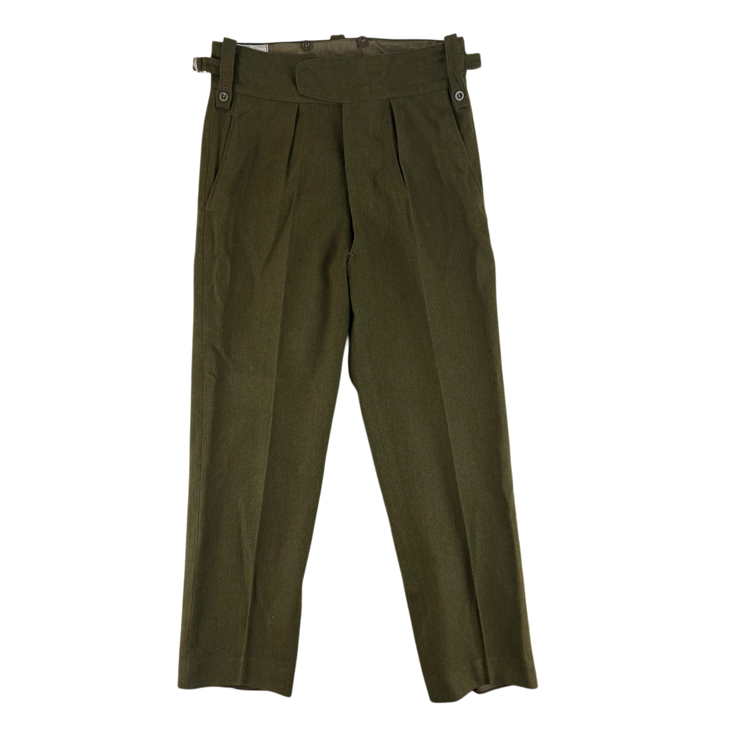 British Army 70s No2 Dress Khaki Wool Trousers - W33 L29