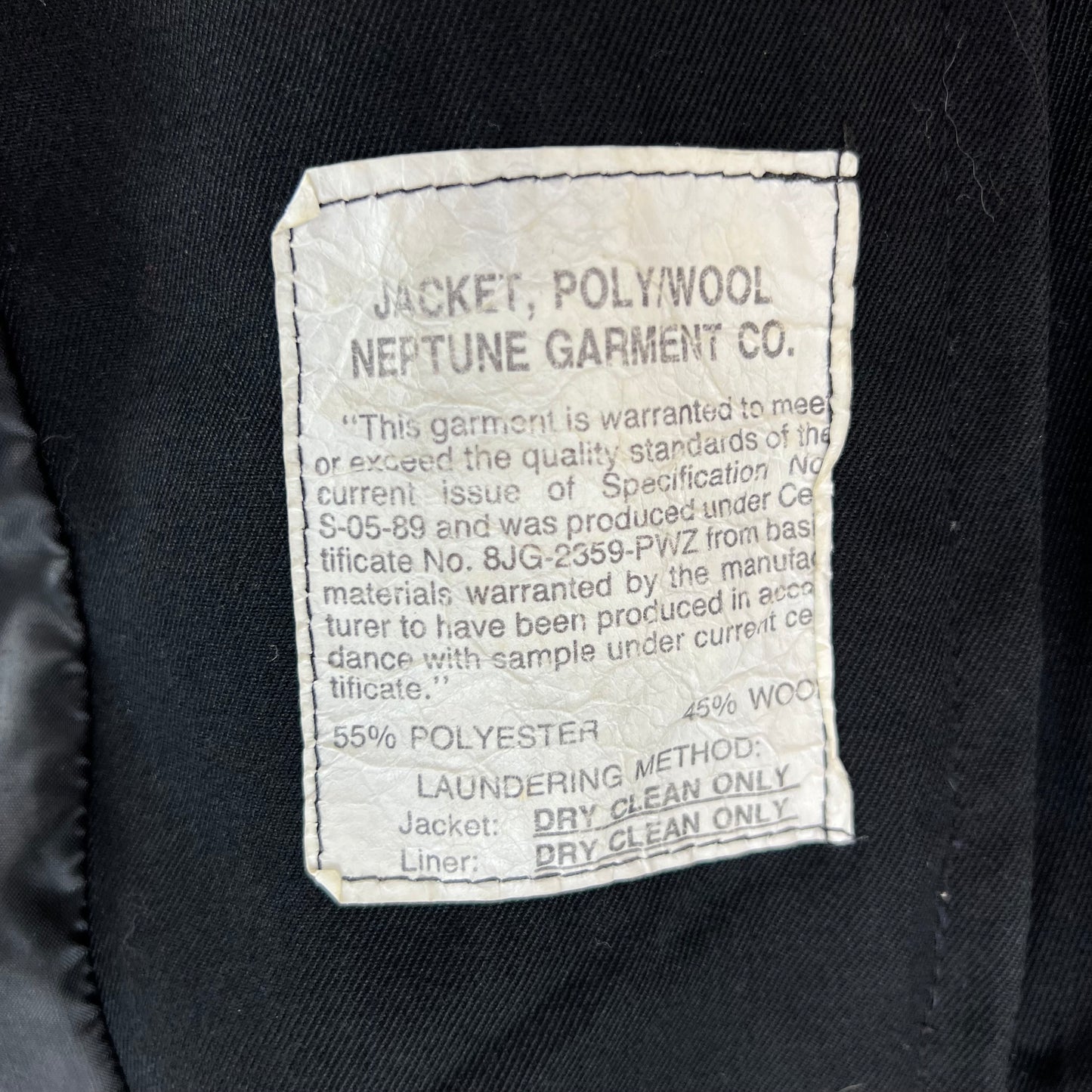 US Navy Black Utility Jacket - Large