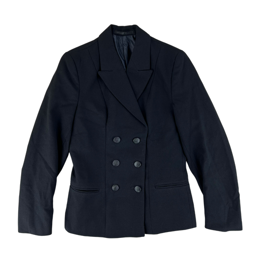 British Royal Navy Women's WRNS Diagonal Serge Black Blazer - Small SIZE 12