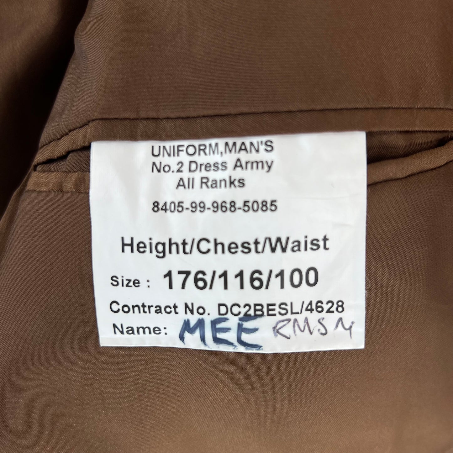 British Army No.2 FAD Dress Jacket - Royal Corps of Army Music - X Large 176/118