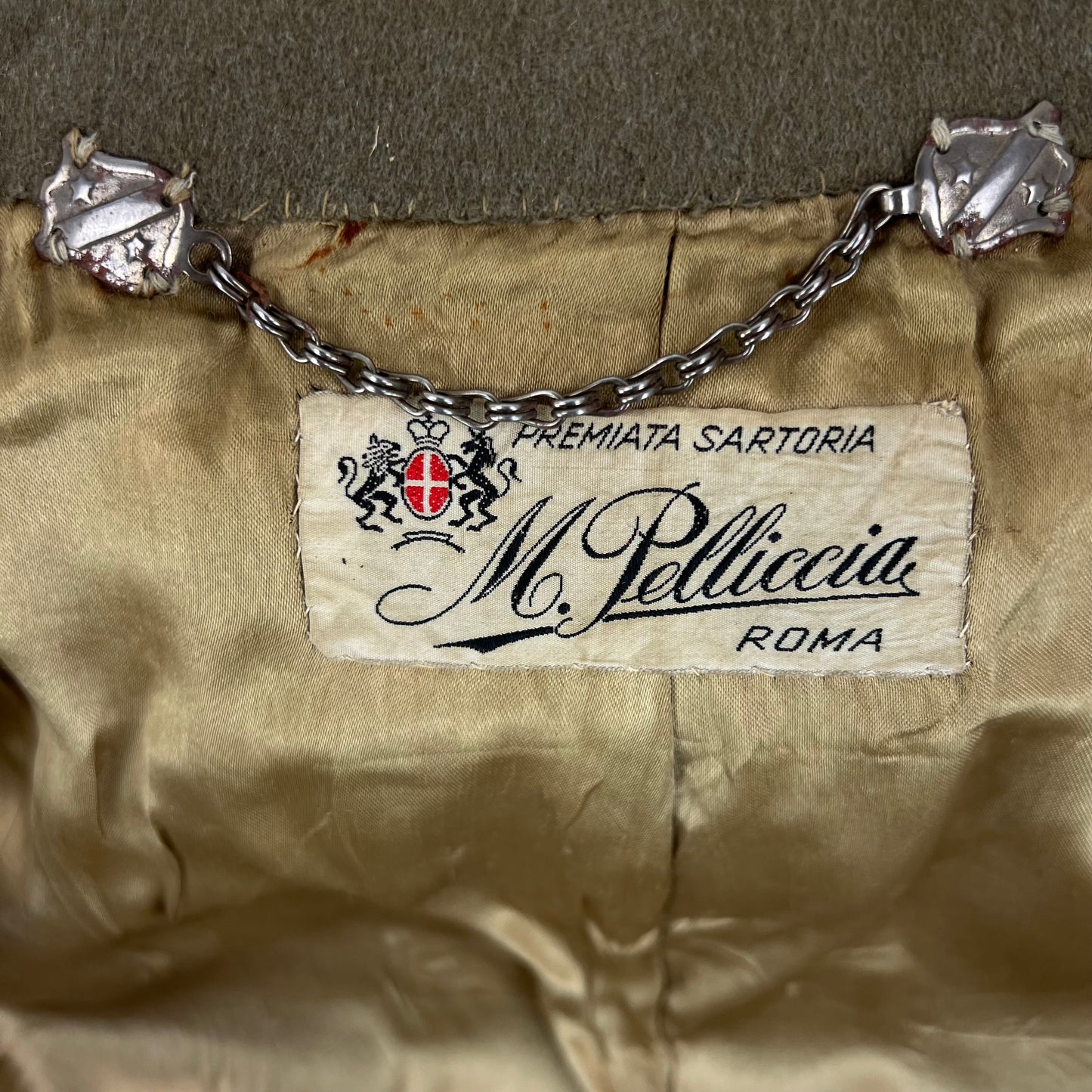 Italian Army 70's Officer's Khaki Wool Greatcoat - Medium