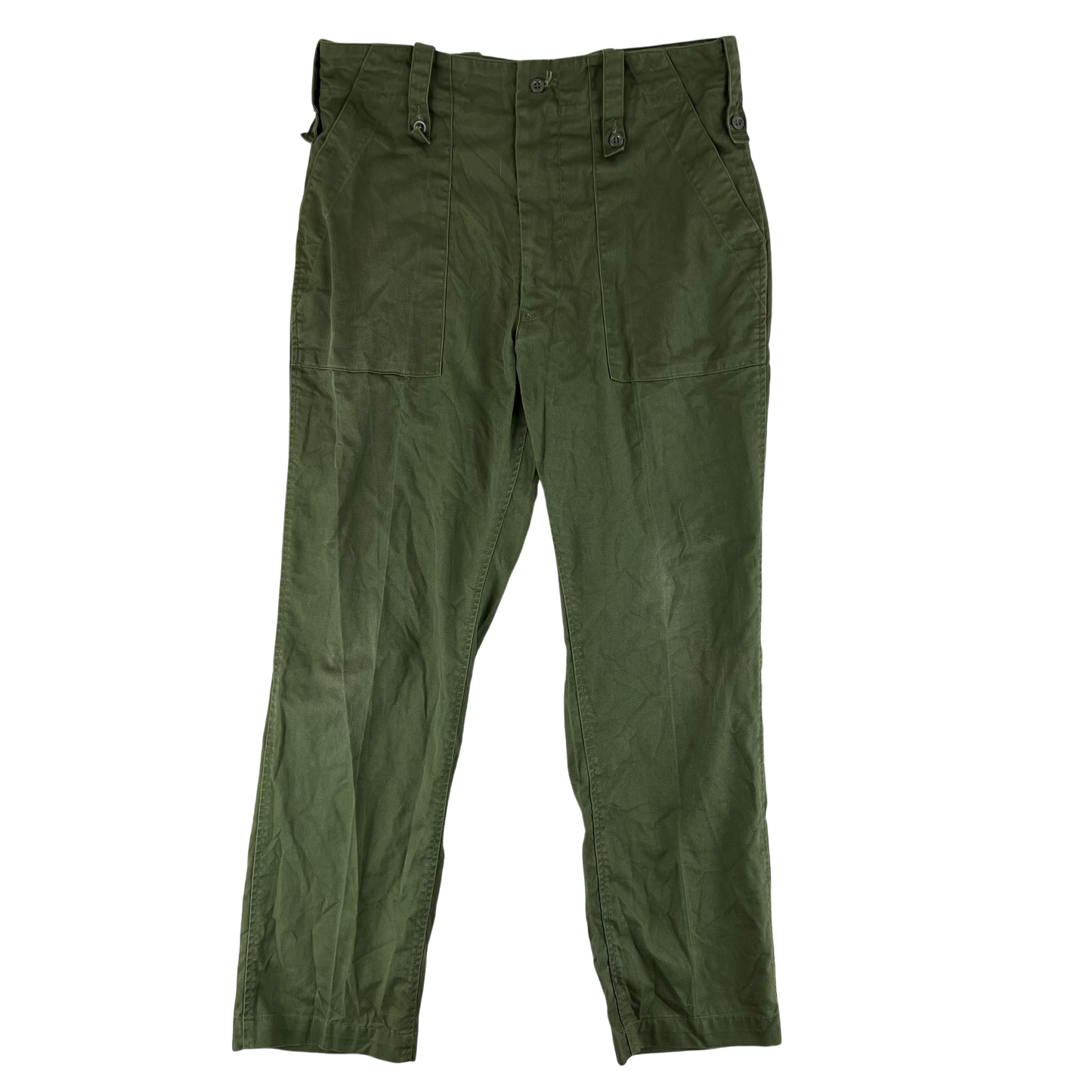 British Army Olive Green Fatigue Work Trousers - W35 L30.5