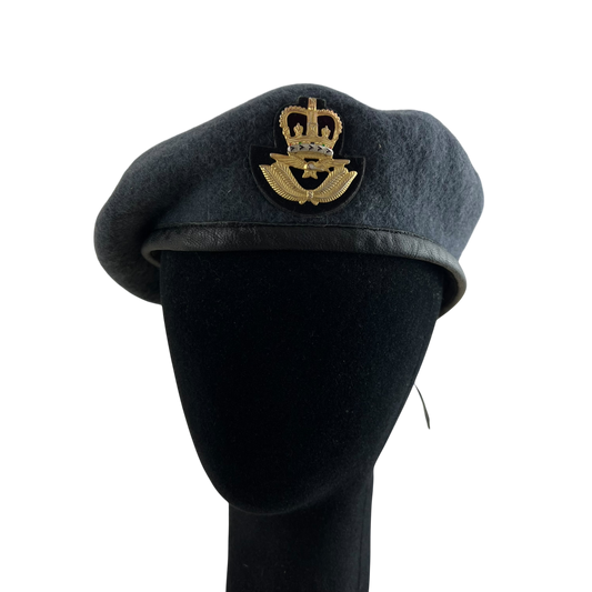 British RAF Beret w/ Officer's Badge - Medium 58cm