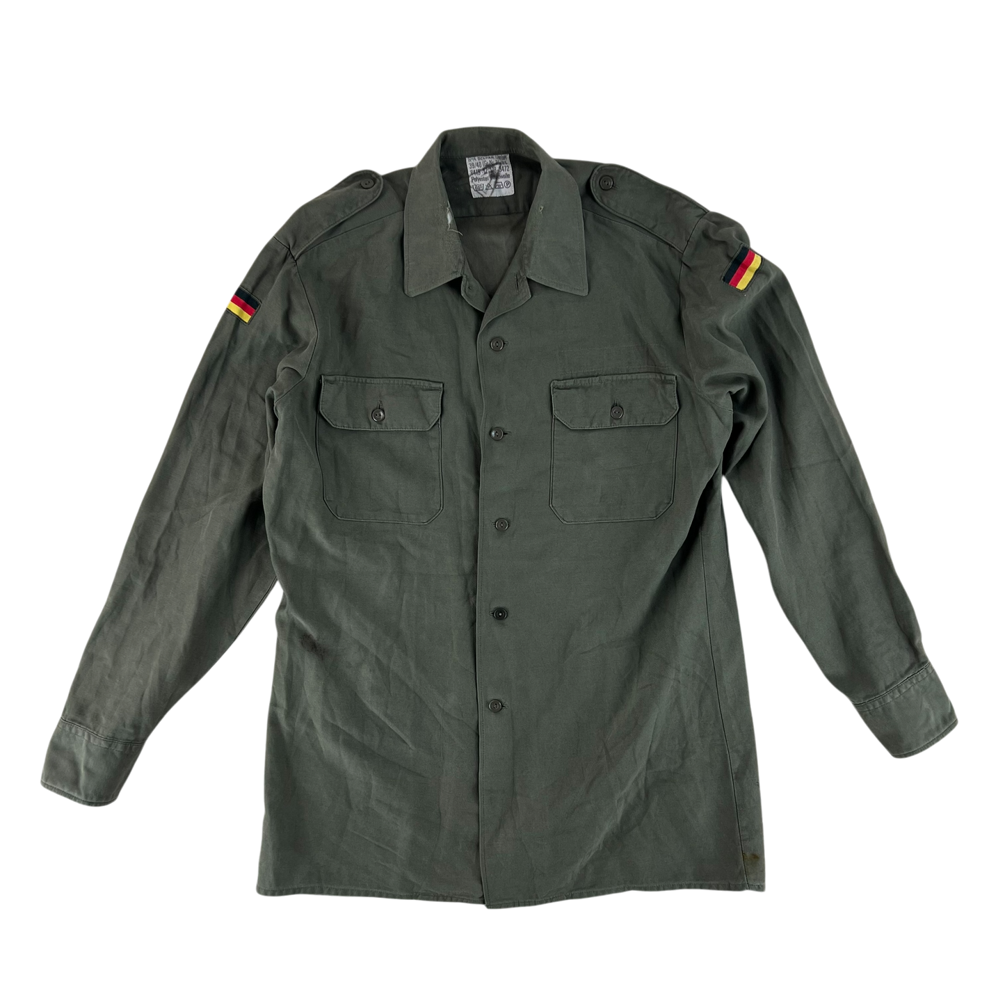 German Army Olive Green Long Sleeve Field Shirt - Medium GrNr3