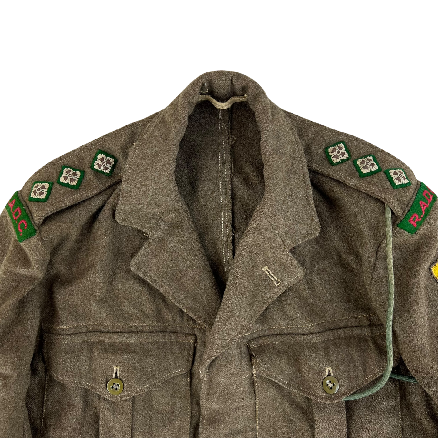 British Army 50s Khaki Ike 1949 Pattern Battle Dress Jacket - RADC - Medium SIZE 13