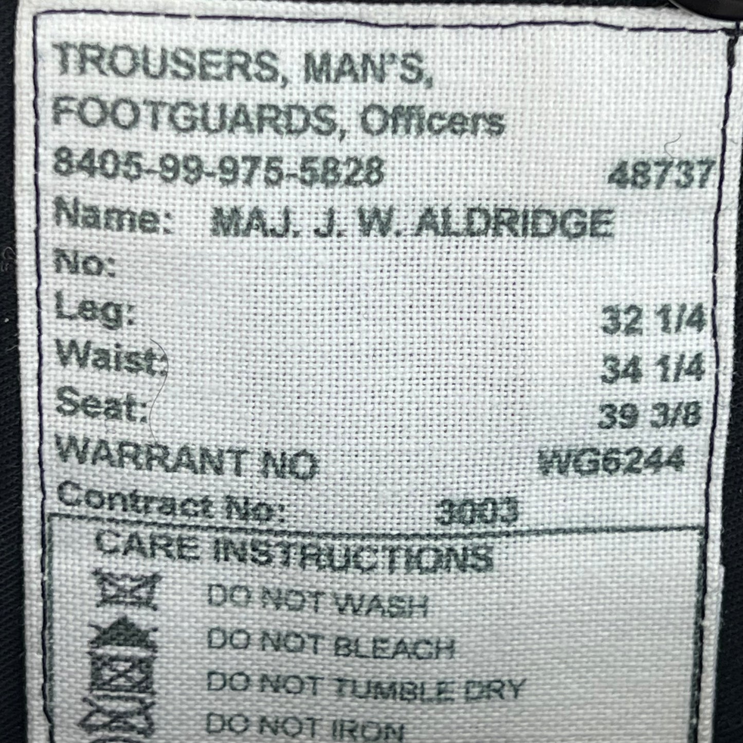 British Army Footguards Officers' Black Red Stripe Trousers - W32 L32
