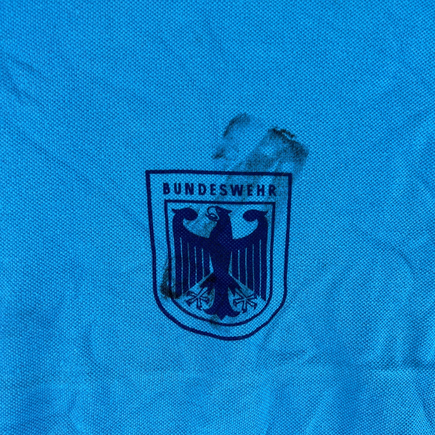 West German Army 70s Blue Training T Shirt - Small