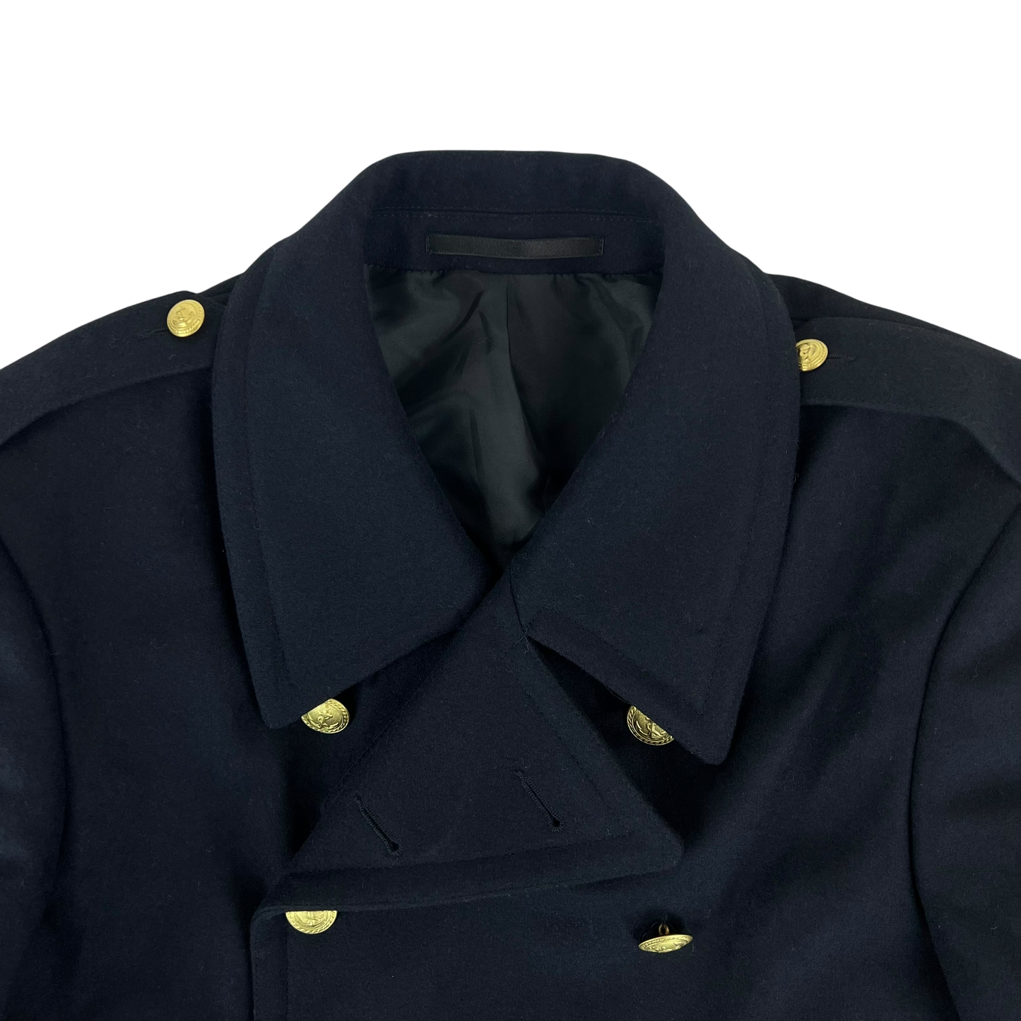 Finnish Navy Wool Blend Women's Greatcoat - Medium