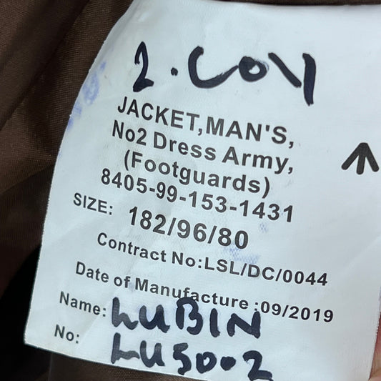 British Army No.2 FAD Dress Jacket - Coldstream Guards - Medium 182/96