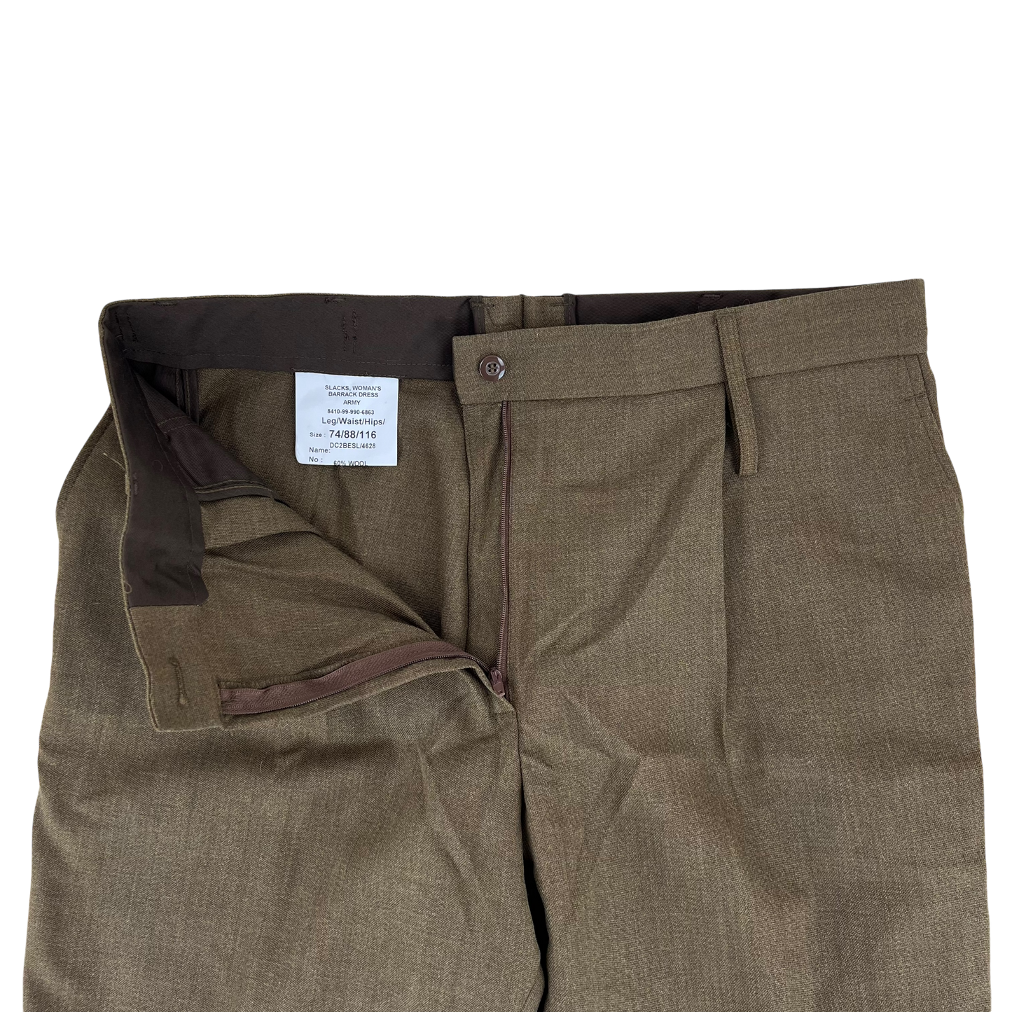 British Army No. 2 FAD Barracks Brown Women's Slacks Trousers - W34 L29