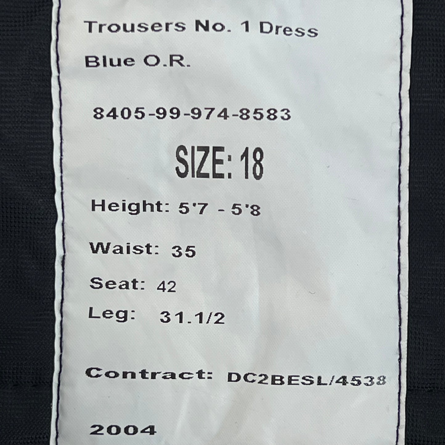 British Army No1 Blues Dress Trousers - W35 L30.5