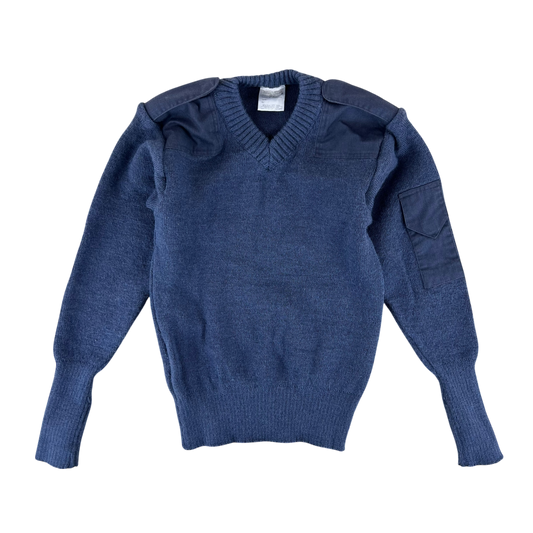 British RAF Wool V Neck Pullover Jersey Jumper - Small 82cm