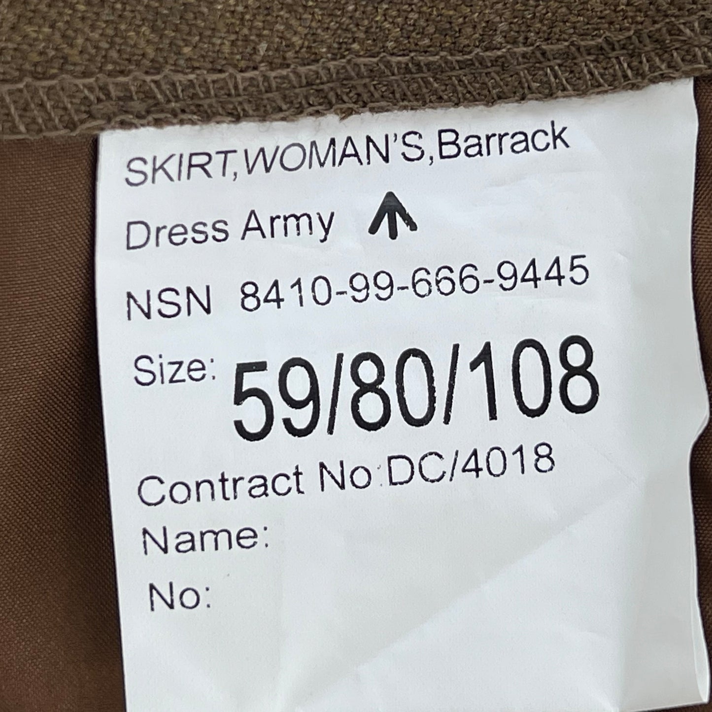 British Army No. 2 Dress Brown Skirt - W30 L23