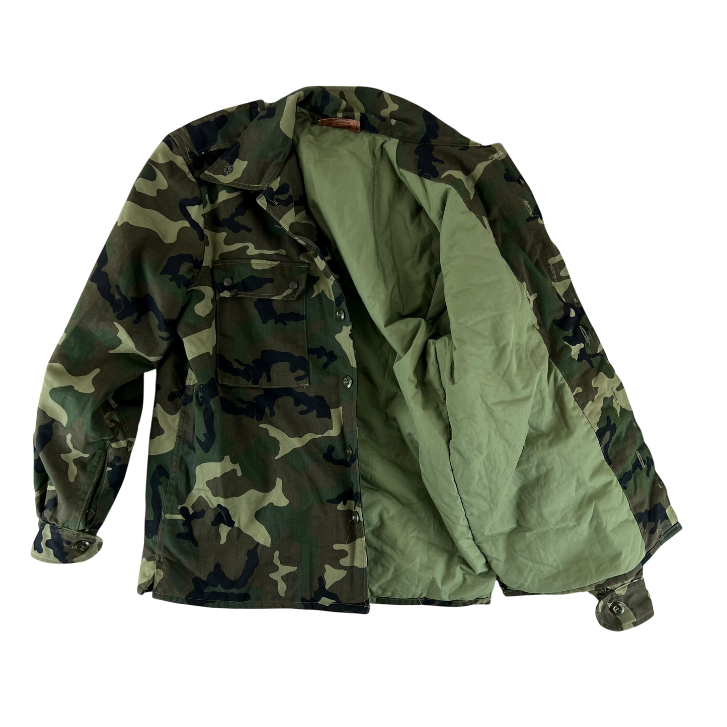 Spanish Army M02 Leaf Camouflage Quilted Jacket - Large