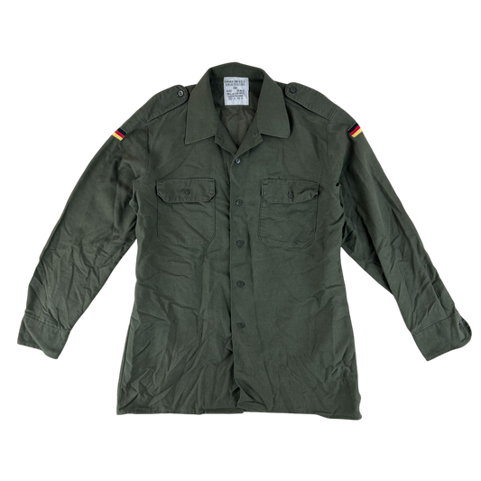 German Army Olive Green Long Sleeve Field Shirt - Large GrNr4