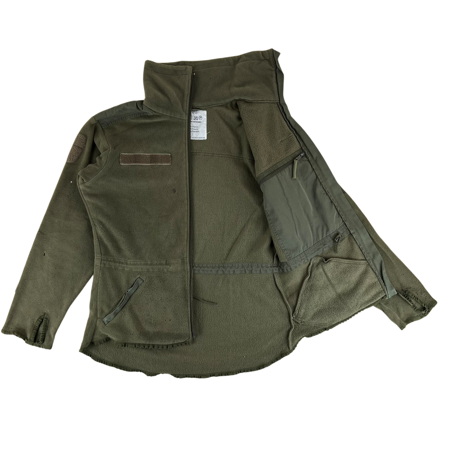 Austrian Army Olive Fleece Cardigan - Medium