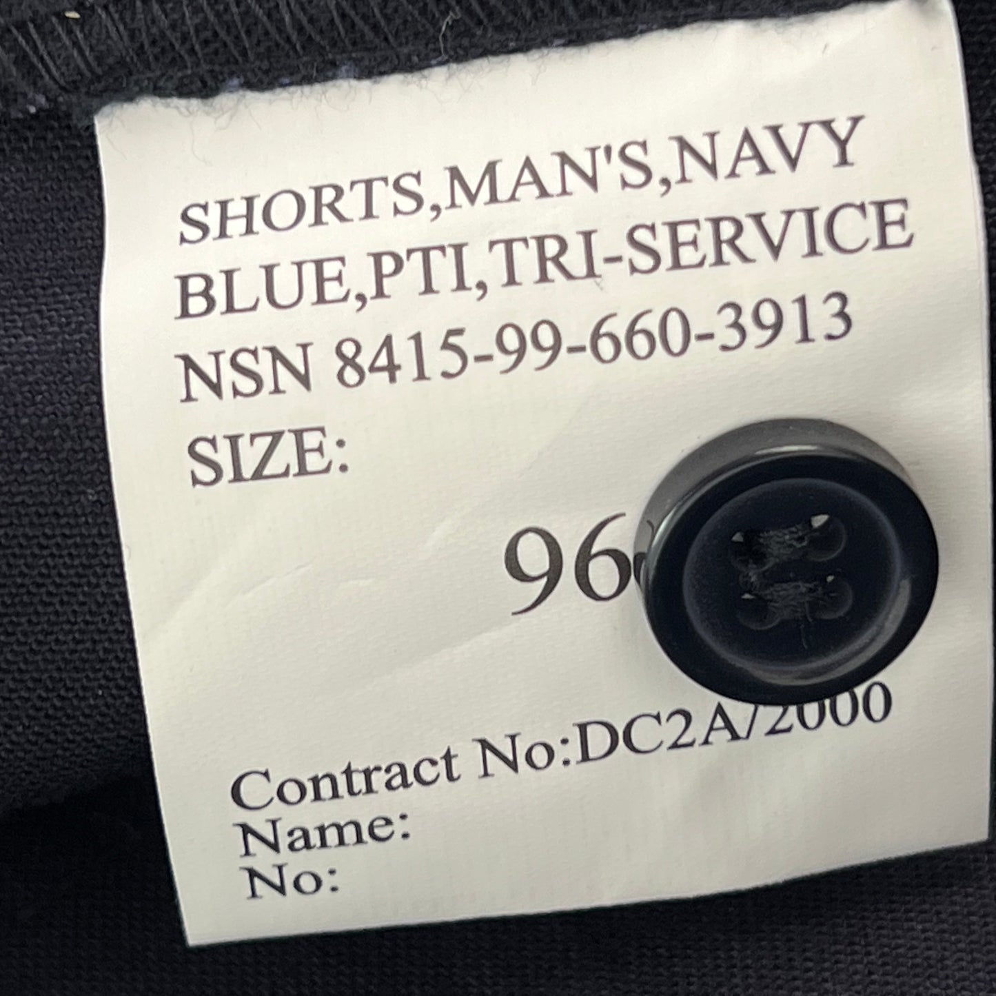British Army / Tri-Services Navy Blue PTI Shorts - W37