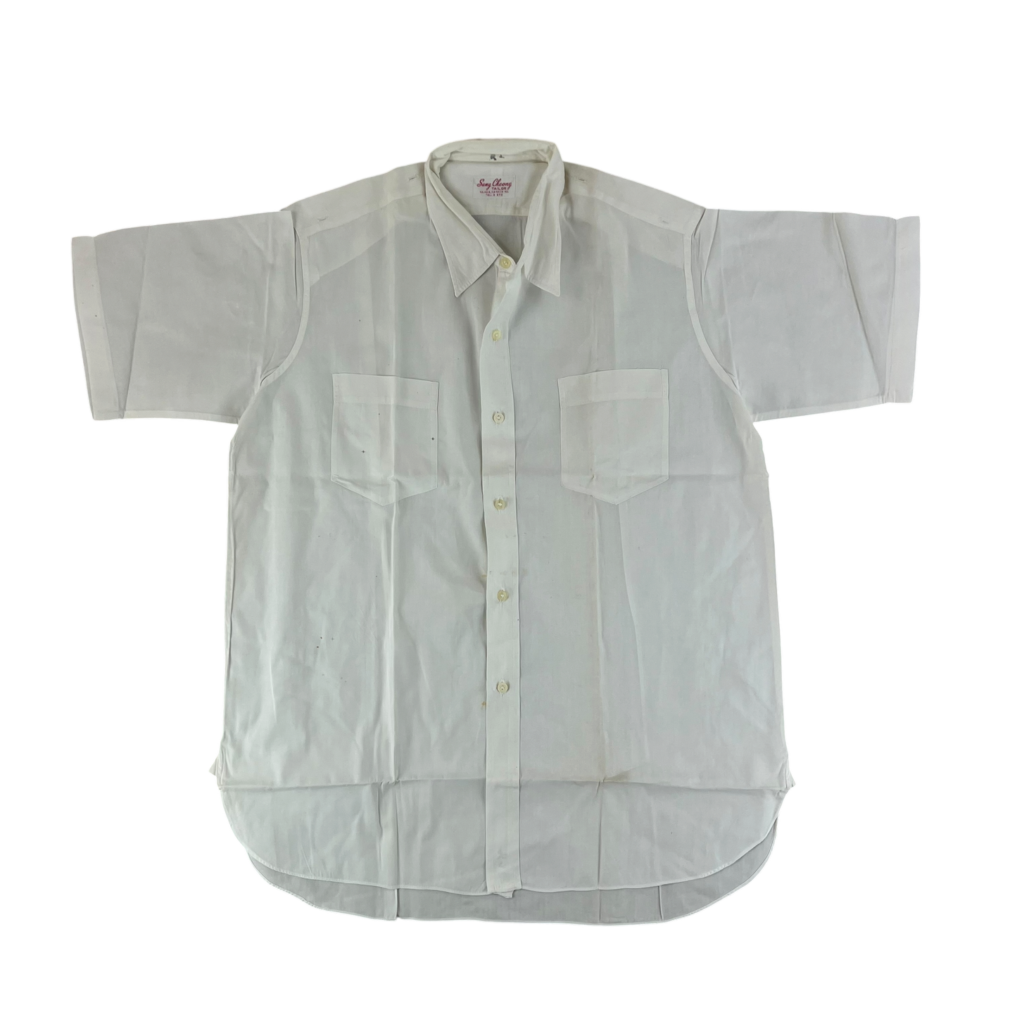 British Merchant Navy 50s Officer's Tropical Short Sleeve Shirt - Large