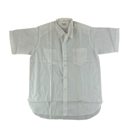 British Merchant Navy 50s Officer's Tropical Short Sleeve Shirt - Large