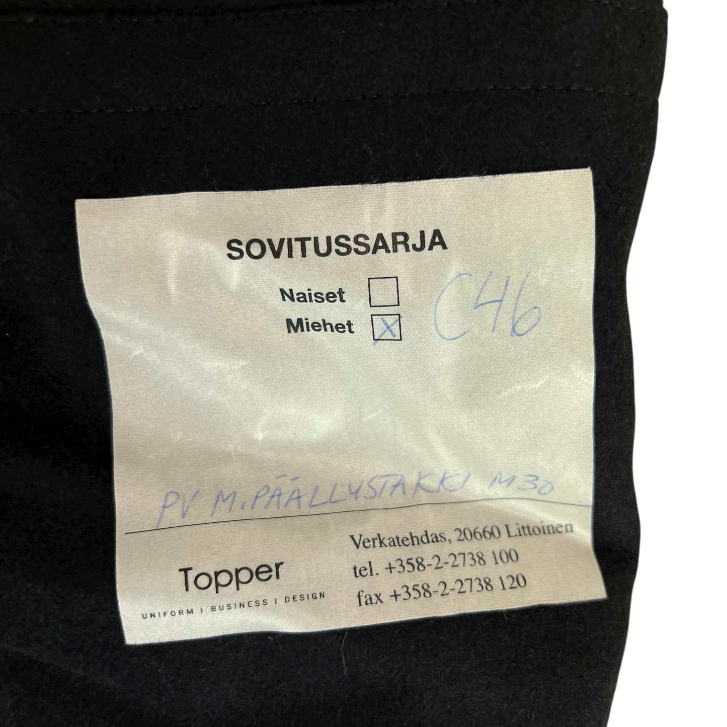 Finnish Navy Wool Blend Greatcoat - Medium