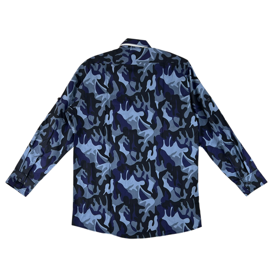 Romanian Army / Police M1990 Blue Leaf Camouflage Long Sleeve Shirt - Medium