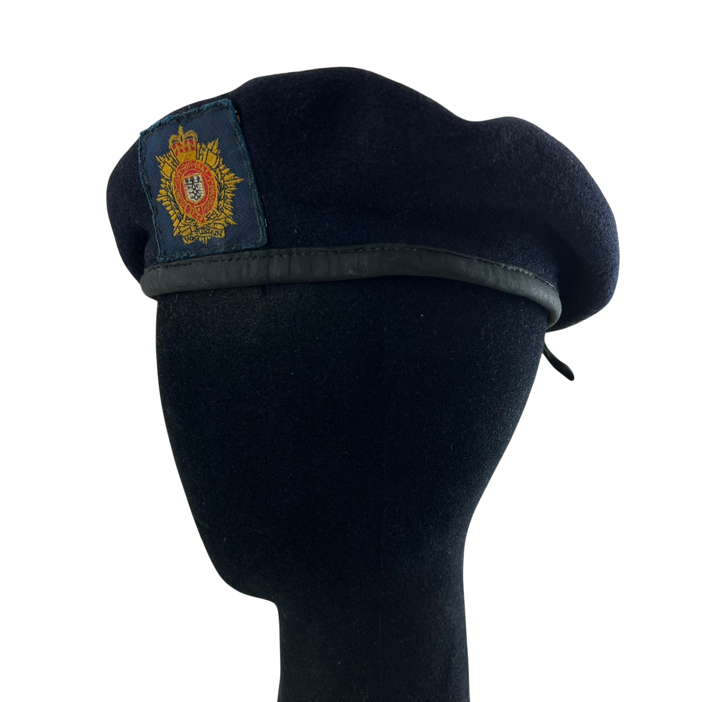 British Army Beret w/ Patch Navy Wool - Royal Logistics Corps - X Small 54cm