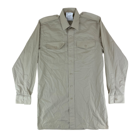 British Army Man's Fawn Shirt Long Sleeve - Small