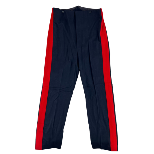 British Army Footguards Officers' Black Red Stripe Trousers - W35 L32.5