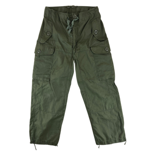 Canadian Army 70's Green Windproof Cotton & Nylon Trousers - W35 L29.5