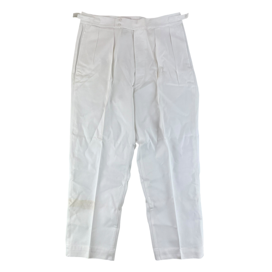 British Merchant Navy 50s Tropical White Trousers - W34 L29