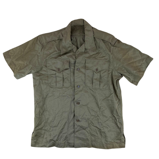 US Army 1950s Khaki Short Sleeve Shirt - Medium