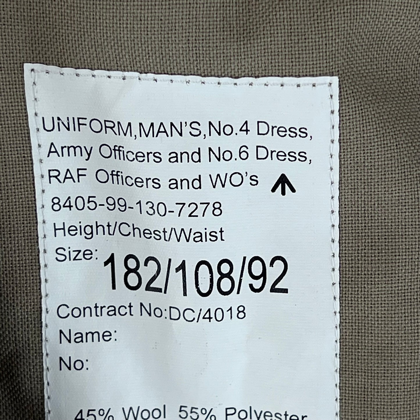 British RAF No. 6 Tropical Dress Jacket w/ Belt - Large 182/108