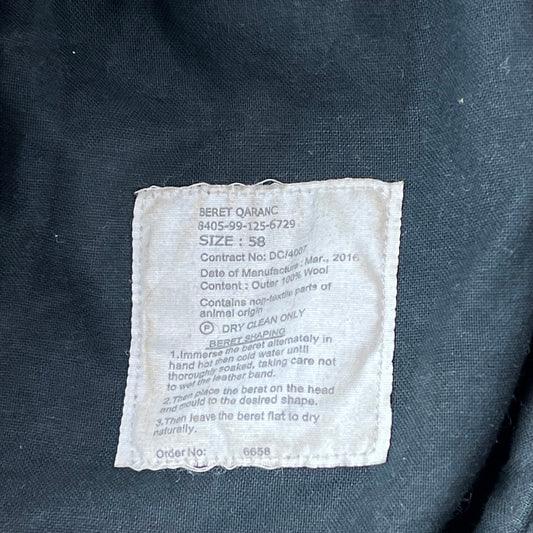 British Army Beret w/ Badge - QARANC - Medium 58cm
