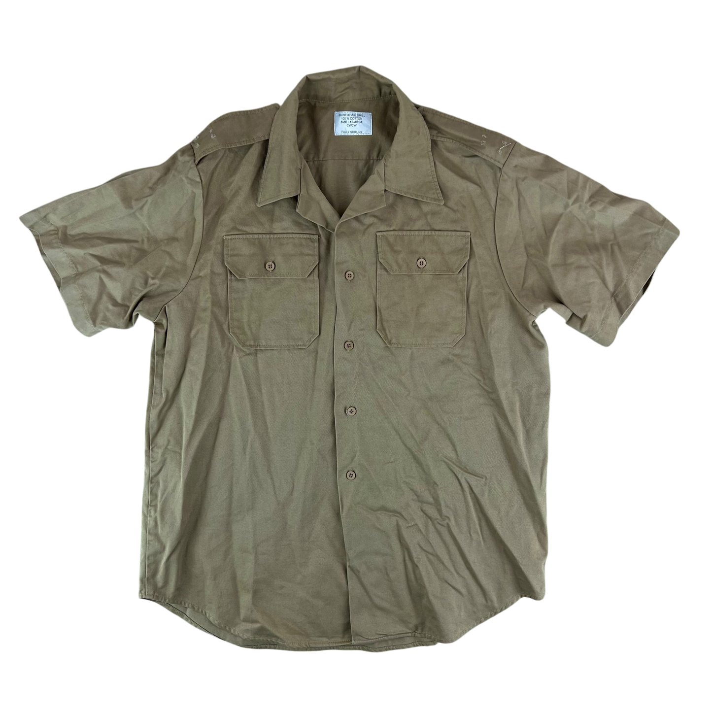 US Army Khaki Short Sleeve Shirt - Large