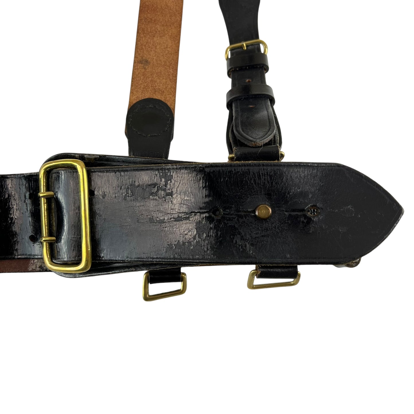 British Army Black Sam Browne's Leather Belt