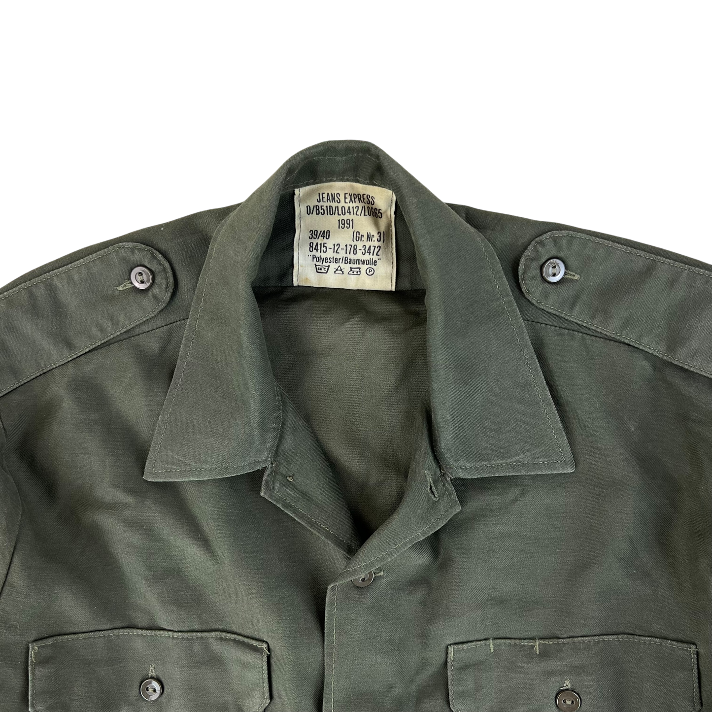 German Army Olive Green Long Sleeve Field Shirt - Medium GrNr3