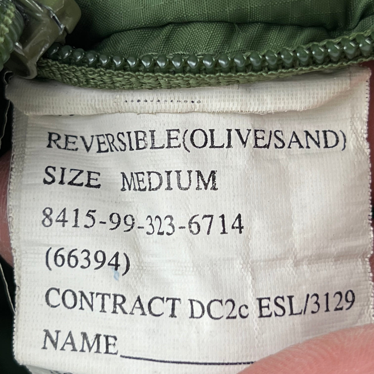British Army Reversible Thermal Olive Green / Tan Quilted Jacket - Medium